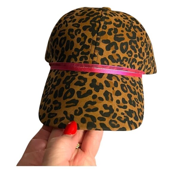 NEW Leopard Print Preppy Adjustable Fit Ponytail Baseball Cap Back Black Bow OS - Picture 5 of 6